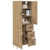vidaXL Haut Armoire 2 pcs Ch&ecirc;ne artisanal Bois d'ing&eacute;nierie et verre