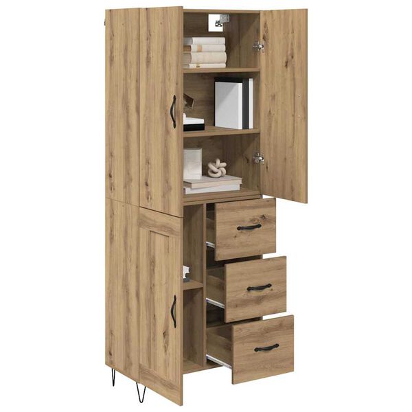 vidaXL Haut Armoire 2 pcs Ch&ecirc;ne artisanal Bois d'ing&eacute;nierie et verre