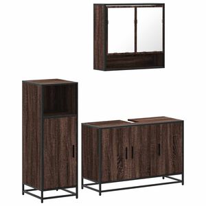 vidaXL Ensemble de meubles de salle de bain 3 pcs Ch&ecirc;ne marron