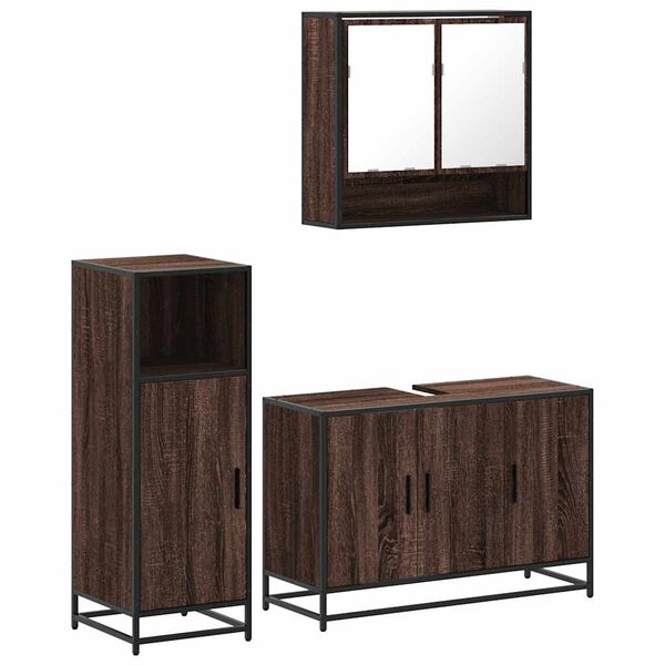 vidaXL Ensemble de meubles de salle de bain 3 pcs Chêne marron