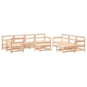 vidaXL Salon de jardin 10 pcs Bois de pin massif