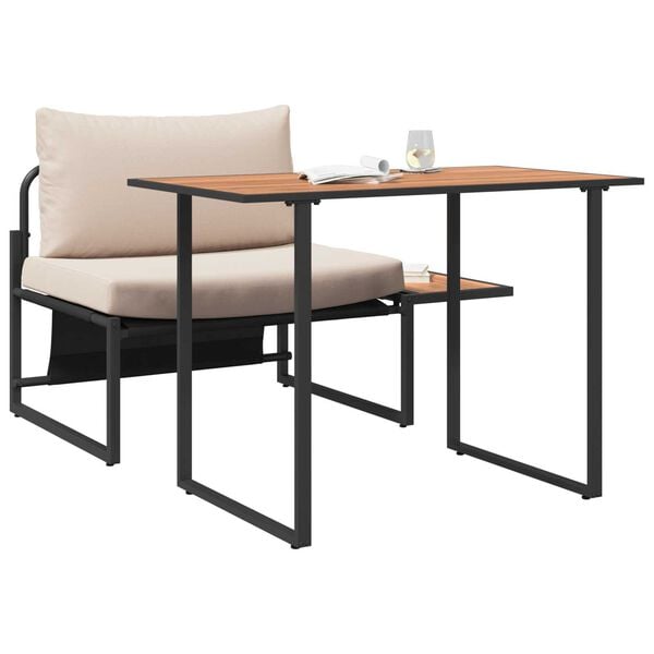 vidaXL Ensemble de salle à manger pour jardin 2 pcs Taupe Acier