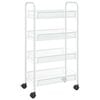 vidaXL Chariot de cuisine &agrave; 4 niveaux Blanc 46x26x85 cm Fer