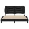 vidaXL Cadre de lit sans matelas Hvar noir et blanc 140x190 cm similicuir