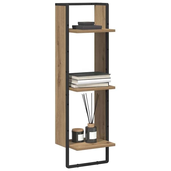 vidaXL &Eacute;tag&egrave;re Murale avec &eacute;tag&egrave;re Ch&ecirc;ne artisanal 30 x 25 x 100 cm