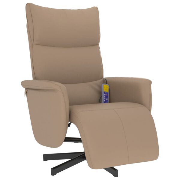 vidaXL Fauteuil inclinable de massage repose-pieds cappuccino