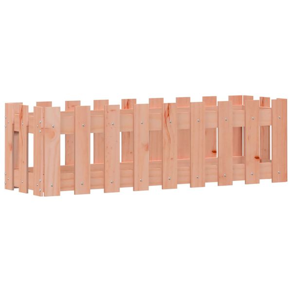 vidaXL Lit sur&eacute;lev&eacute; de jardin design de cl&ocirc;ture bois douglas massif