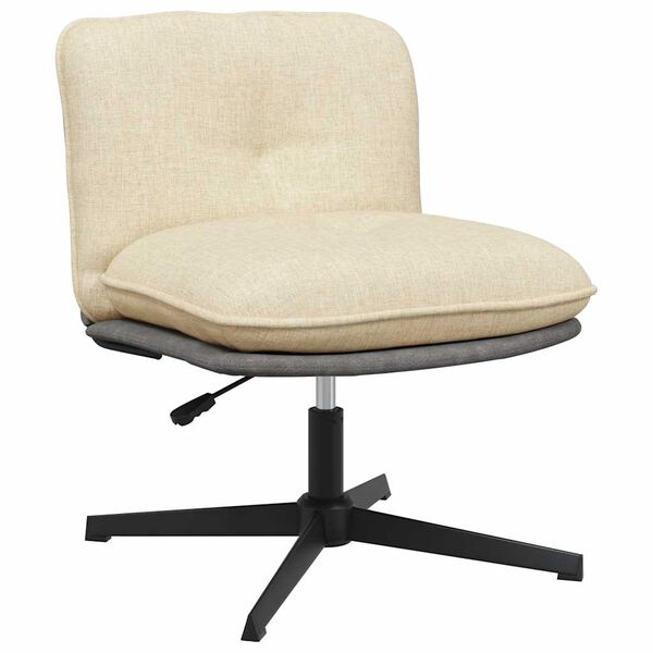 vidaXL Chaise pivotante de bureau Cr&egrave;me Tissu