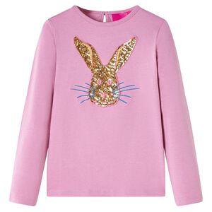 T-shirt enfants &agrave; manches longues rose br&ucirc;l&eacute; 92