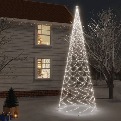vidaXL Sapin de Noël avec piquet 3000 LED Blanc froid 800 cm
