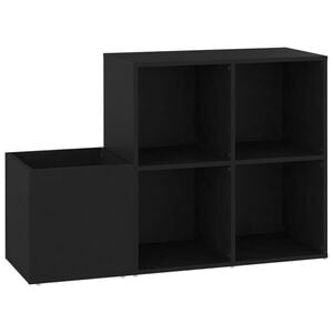 vidaXL Armoire &agrave; chaussures d'entr&eacute;e noir bois d'ing&eacute;nierie