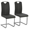 vidaXL Chaises &agrave; manger cantilever lot de 2 gris similicuir