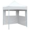 vidaXL Tente de r&eacute;ception pliable avec 2 parois 2x2 m Acier Blanc