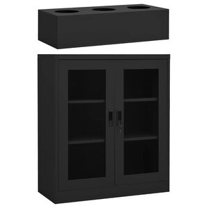 vidaXL Armoire de bureau et jardini&egrave;re Anthracite 90x40x128 cm Acier