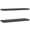 vidaXL &Eacute;tag&egrave;res murales 2 pcs 75x23,5 cm noir acier inoxydable