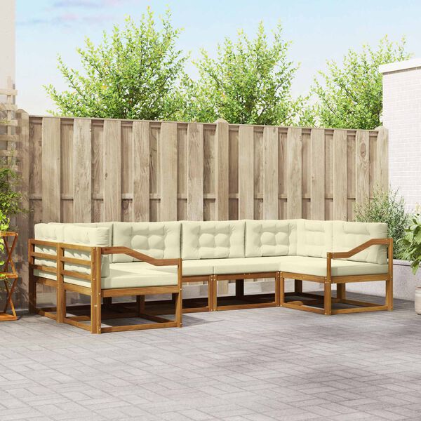 vidaXL Ensemble de canap&eacute;s d'ext&eacute;rieur 6 pcs Naturel et Cr&egrave;me