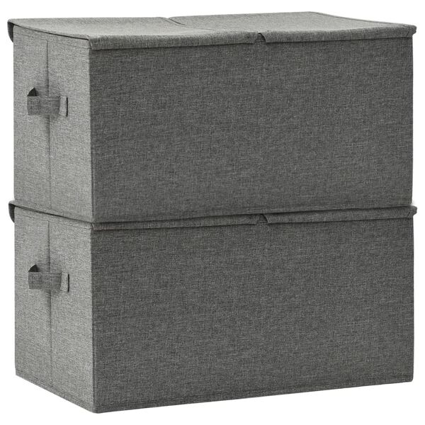 vidaXL Boîtes de rangement 2 pcs Tissu 50x30x25 cm Anthracite