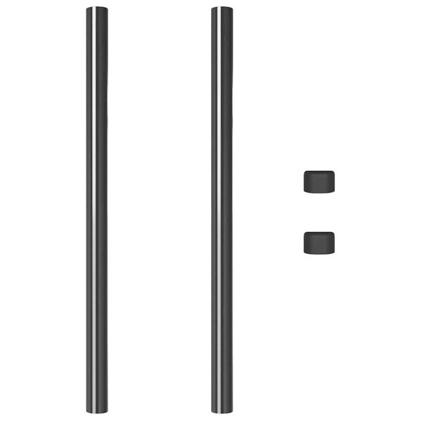 vidaXL Poteau de cl&ocirc;ture. 2 pcs Gris 80 cm Acier peint par poudre