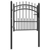 vidaXL Portail de cl&ocirc;ture Emmen avec pointes, acier, 104 x 87 cm, noir