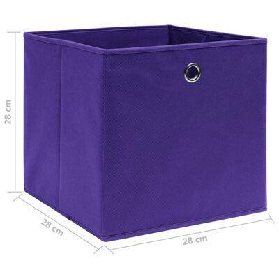 vidaXL Boîtes de rangement 4 pcs Tissu intissé 28x28x28 cm Violet