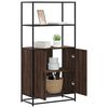 vidaXL Buffet haut chêne marron 68x35x139 cm bois d'ingénierie métal