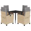 vidaXL Ensemble &agrave; manger de jardin coussins 5 pcs m&eacute;lange beige rotin