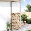 vidaXL Portant de bois de chauffage Noir mat 110x28x312 cm Acier
