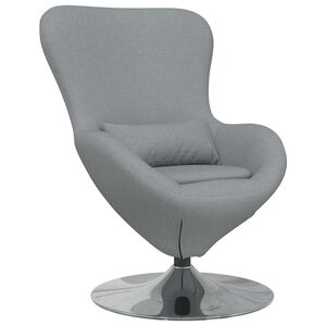 vidaXL Fauteuil &oelig;uf Gris clair 63 x 73 x 90 cm tissu