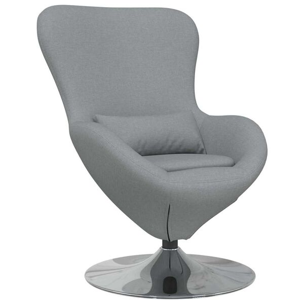 vidaXL Fauteuil &oelig;uf Gris clair 63 x 73 x 90 cm tissu