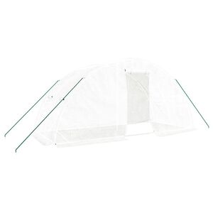 vidaXL Serre avec cadre en acier blanc 10 m&sup2; 5x2x2,3 m