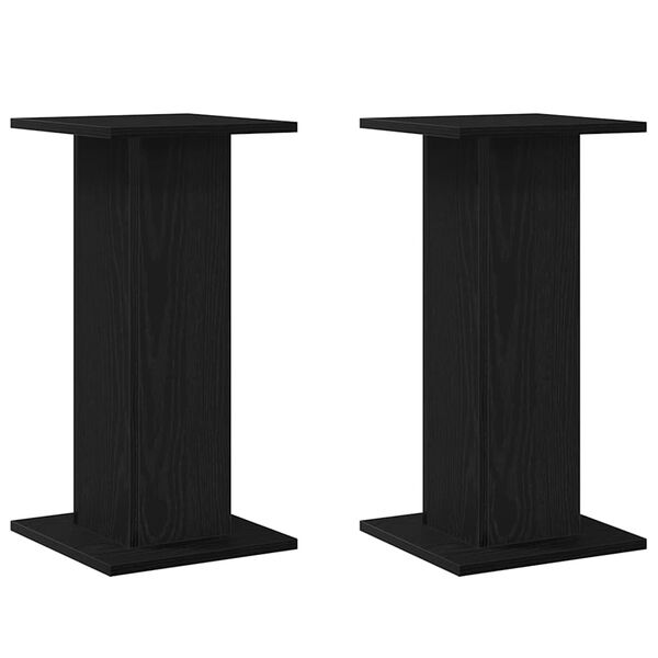 vidaXL Support de Plante 2 pcs Chêne noir 30 x 30 x 60 cm