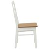 vidaXL Chaise de salle à manger 2 pcs Blanc et Naturel Bois Massif