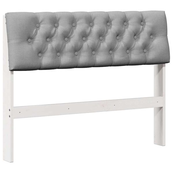 vidaXL T&ecirc;te de lit capitonn&eacute;e Gris clair 100 cm Pin massif