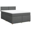 vidaXL Sommier &agrave; lattes de lit avec matelas Gris fonc&eacute; 140x190cm Tissu
