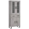 vidaXL Buffet haut Sonoma gris 69,5x34x180 cm Bois d'ing&eacute;nierie