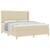 vidaXL Lit &agrave; Ressorts avec matelas Cr&egrave;me 180 x 200 cm tissu
