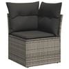 vidaXL Salon de jardin 8 pcs avec coussins gris r&eacute;sine tress&eacute;e