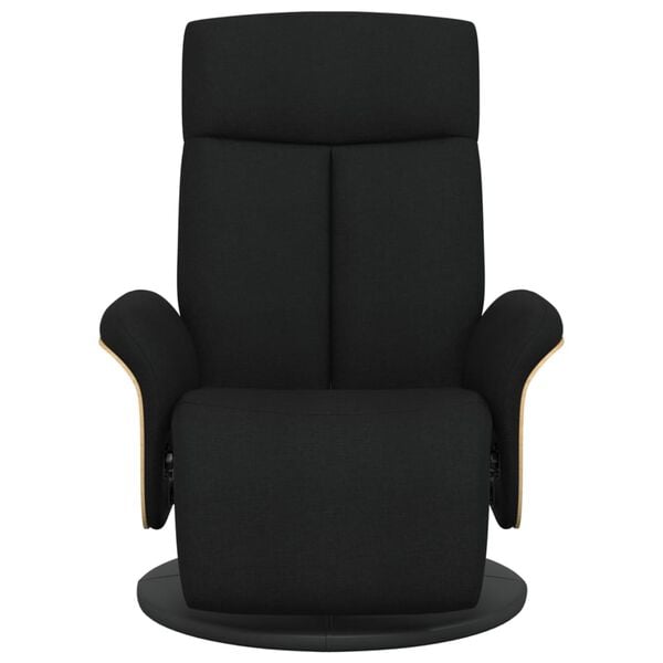 vidaXL Fauteuil inclinable avec repose-pieds noir tissu
