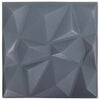 vidaXL Panneaux muraux 12 pcs Origami Gris 50 x 50 cm Mousse XPS