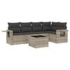 vidaXL Salon de jardin 6 pcs avec coussins gris clair r&eacute;sine tress&eacute;e