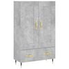 vidaXL Buffet haut gris b&eacute;ton 69,5x31x115 cm bois d'ing&eacute;nierie