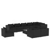 vidaXL Salon de jardin 10 pcs avec coussins R&eacute;sine tress&eacute;e Noir