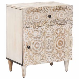 vidaXL Armoire de lit Blanc 50 x 33 x 60 cm Bois de mangue massif