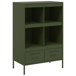 vidaXL Buffet haut vert olive 68x39x101,5 cm acier