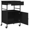 vidaXL Chariot de cuisine noir 56x43x89,5 cm bois d'ingénierie