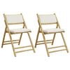 vidaXL Chaises de bistro pliantes lot de 2 et coussins blanc cr&egrave;me