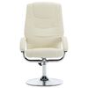 vidaXL Fauteuil inclinable avec repose-pied Blanc cr&egrave;me Similicuir