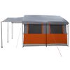 vidaXL Tente familiale avec toit Gris et orange 324 x 255 x 230 cm