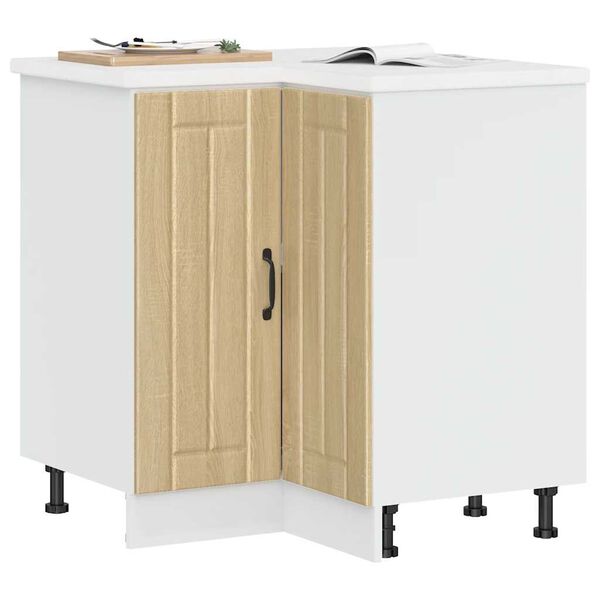 vidaXL Armoire d'angle de cuisine Lucca ch&ecirc;ne sonoma bois d'ing&eacute;nierie