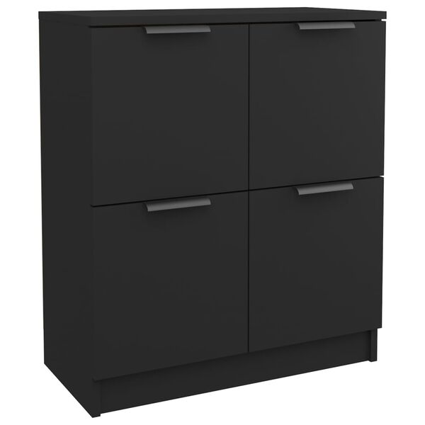 vidaXL Buffets 2 pcs Noir 60x30x70 cm Bois d'ingénierie
